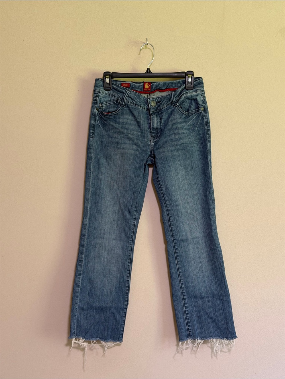 Vintage Sasson Jeans Women's Medium Boogie Boot Denim with Frayed Cut Off Hem